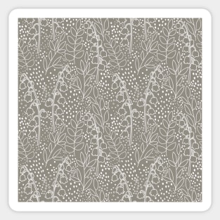 Lily of The Valley Pattern - Taupe 2 Sticker